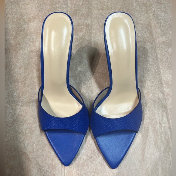 SHEIN Crystal Ball Heeled Slipper Sandal in Blue (US 7) - Picture 7 of 13